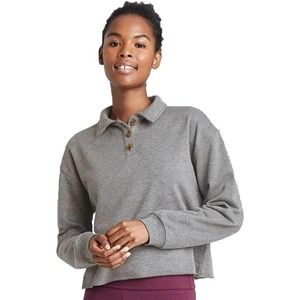 Wild Fable XXL Women's Cropped Polo Shirt, Gray 2XL + Free Shipping